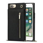 Cross-body Zipper Square TPU+PU Back Cover Case with Holder & Card Slots & Wallet & Strap, For iPhone 8 Plus / 7 Plus, For iPhone 11, For iPhone 11 Pro, For iPhone 11 Pro Max
